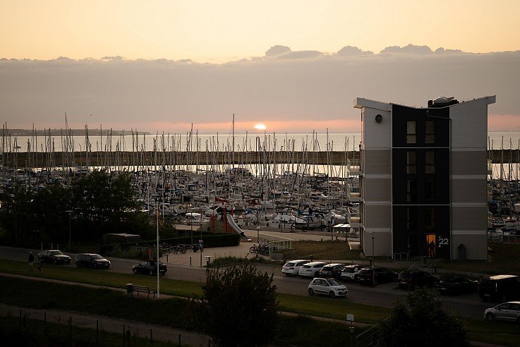 Sonnenuntergang exklusives Hotel Ostsee Marina Wentdorf f�r Urlaub und Investment