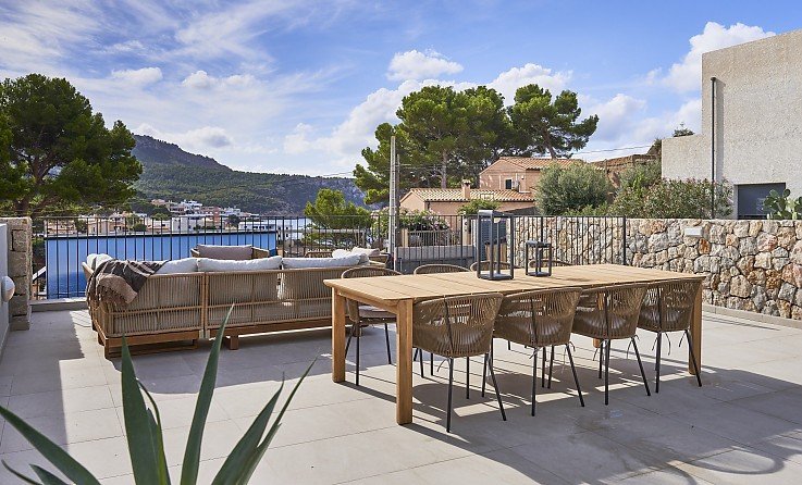 Terrasse mit Weitblick in Neubau-Apartments in Sant Elm Mallorca � mediterranes Wohnen