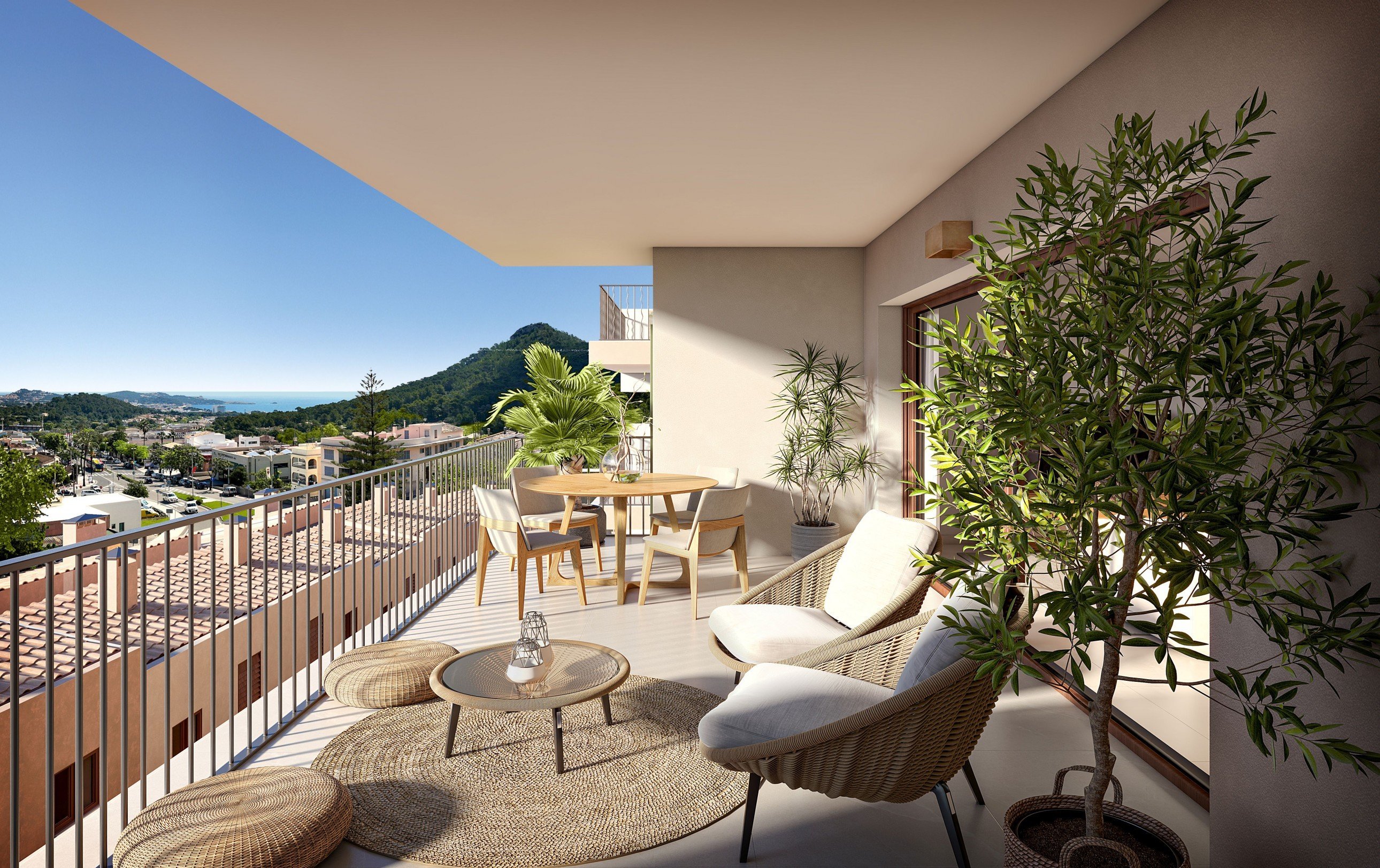Gro�z�gige Terrasse mit Meerblick in einem Neubau-Apartment in Capdepera, Nordostk�ste Mallorca