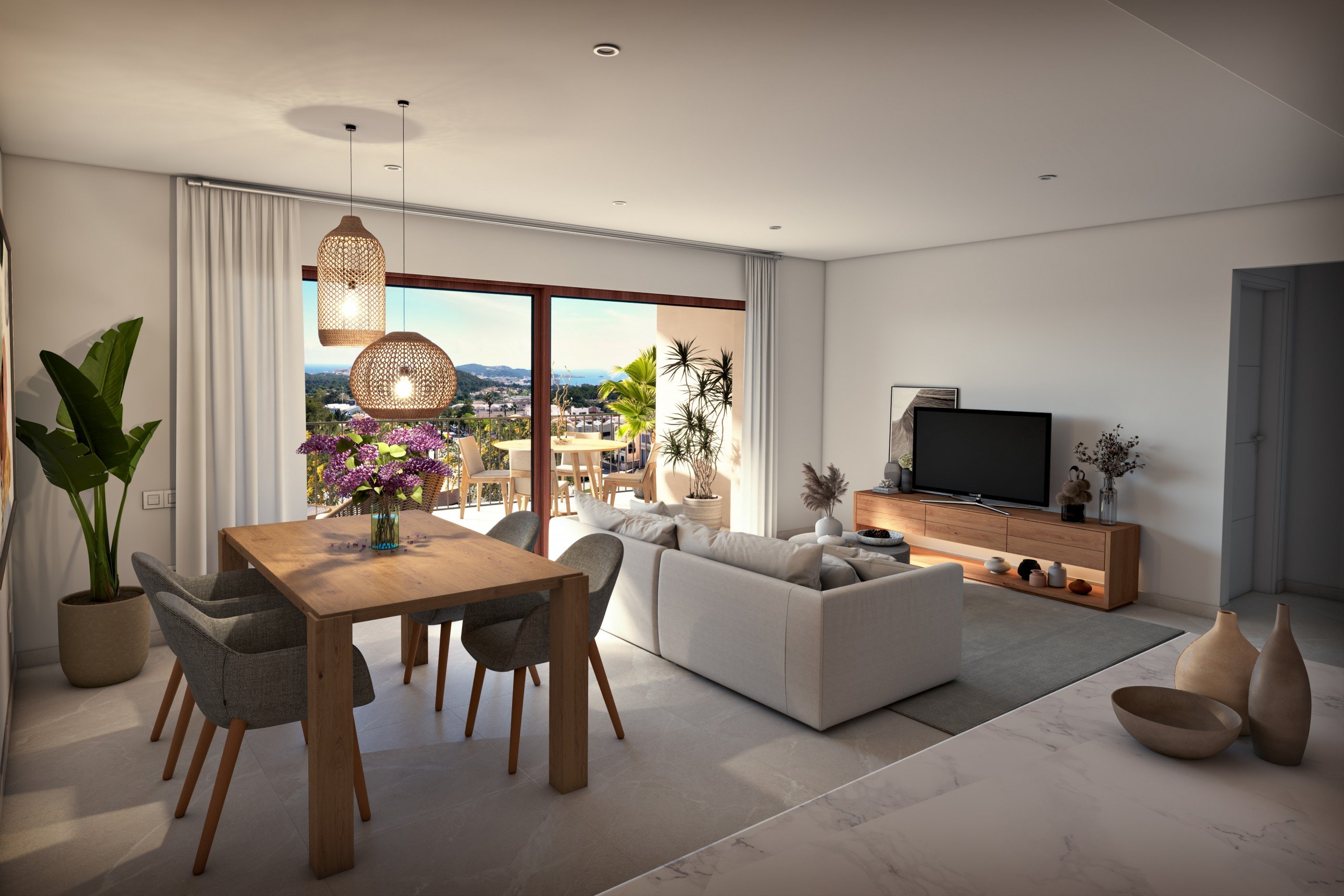 Lichtdurchfluteter Wohn- und Essbereich in einem Neubau-Apartment in Capdepera � von Wedel Ferien- und Investmentimmobilien